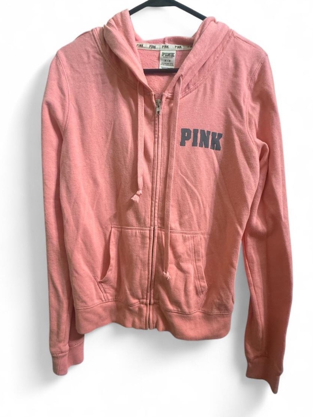 PINK Victoria's Secret Coral Zip Hoodie with Logo